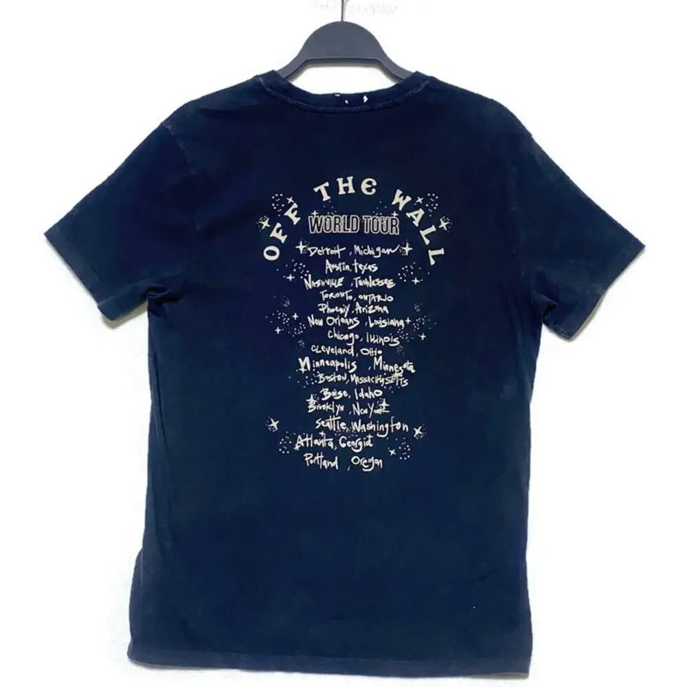 Vans Off-The-Wall T-Shirt Youth Medium Road Burn Pigment Wash Black NEW